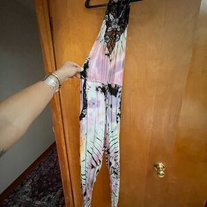 Spell Pink and Black Halter Lucy Jumpsuit